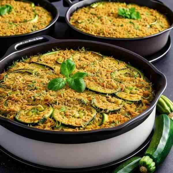 Запеканка из кабачков и куриного фарша
